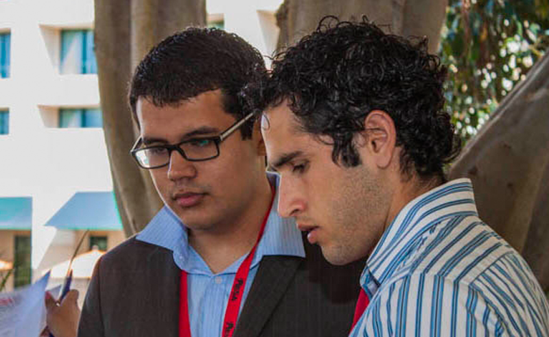 Students in MESA lanyards